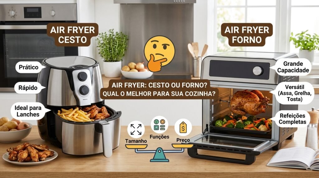 Air Fryer Cesto ou Forno? Qual o Melhor Para Sua Cozinha? aier fryer cesto ou forno