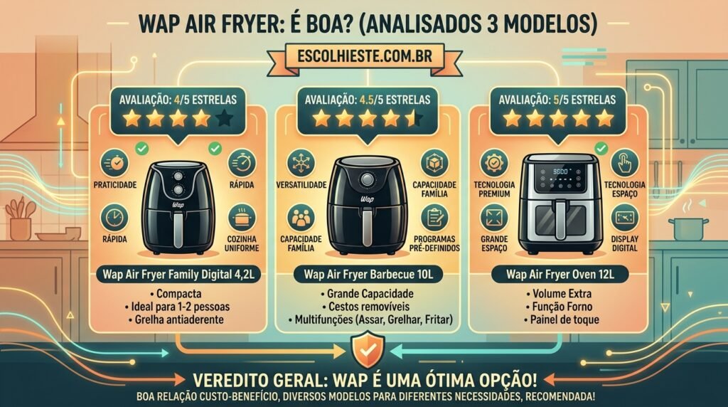 AIR FRYER WAP É BOA? ANALISAMOS OS 3 MODELOS MAIS DESEJADOS PELAS DONAS DE CASA imagem destacada para post 202606070003